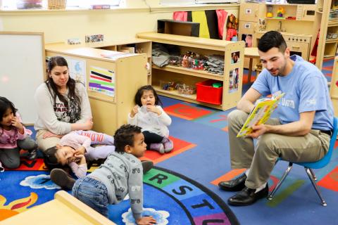 Volunteer Reading to Pre-Schoolers